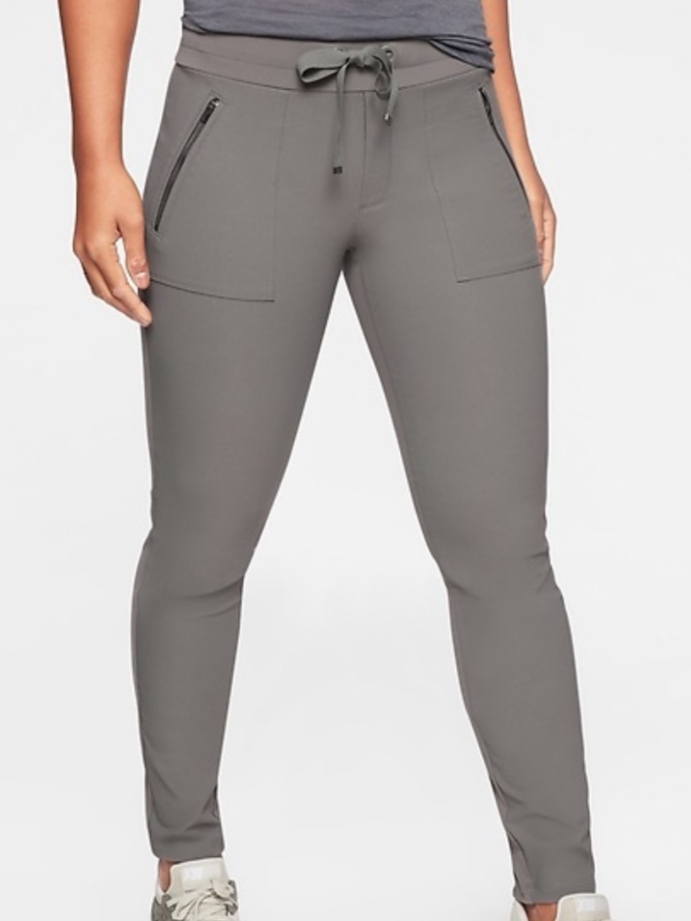 Athleta Headlands Hybrid Mid arose Hiking Casual Skinny Pants Flagstone Gray 4